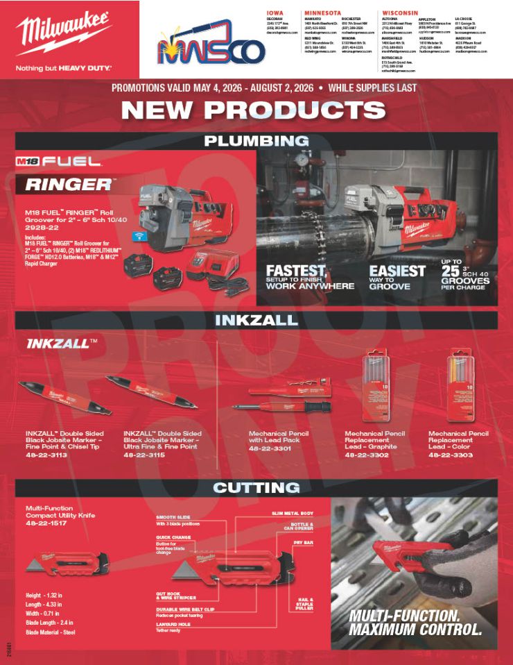 Milwaukee Tool, May - August 2026
